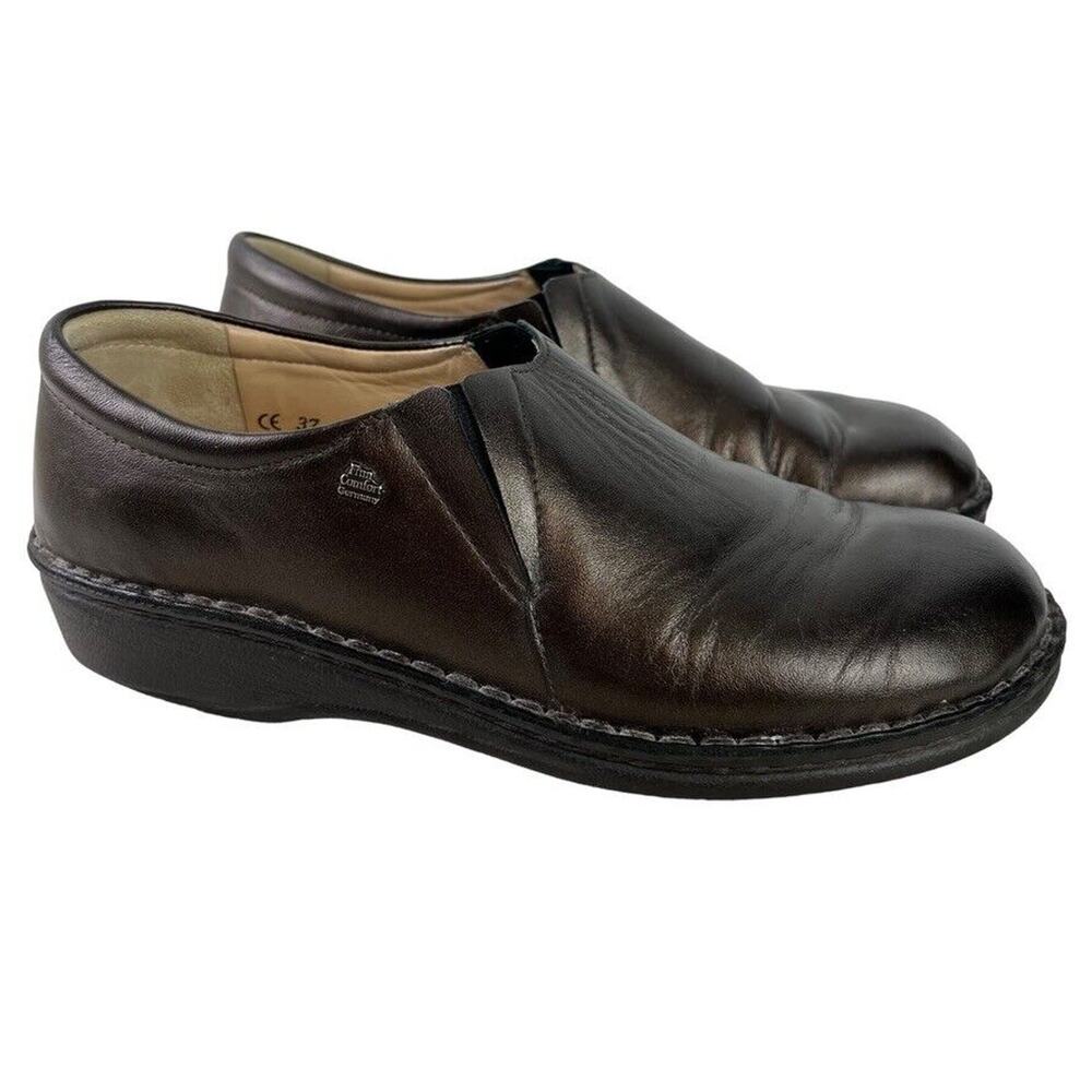 Finn Comfort Newport Womens Slip On Leather Loafers Flats Bronze Shoes 37 6.5